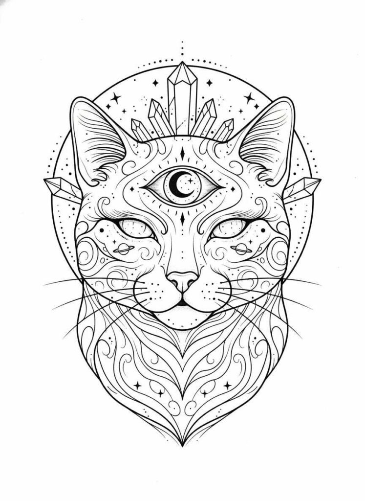 Third Eye Cat Tattoo