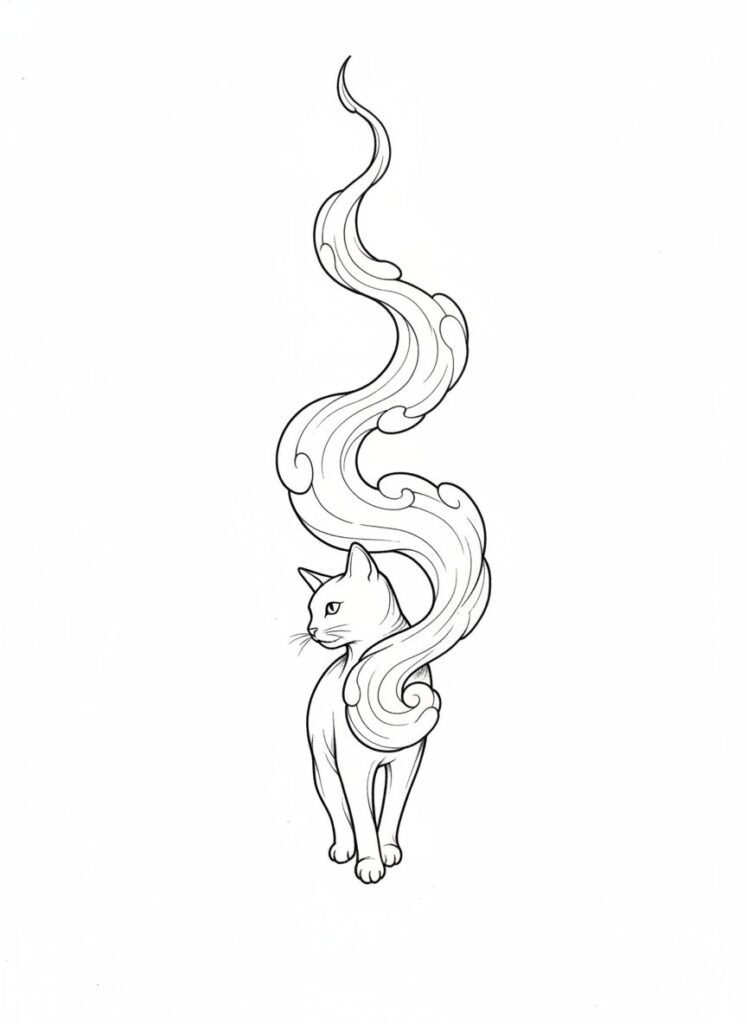 Smoke Ink Cat Tattoo