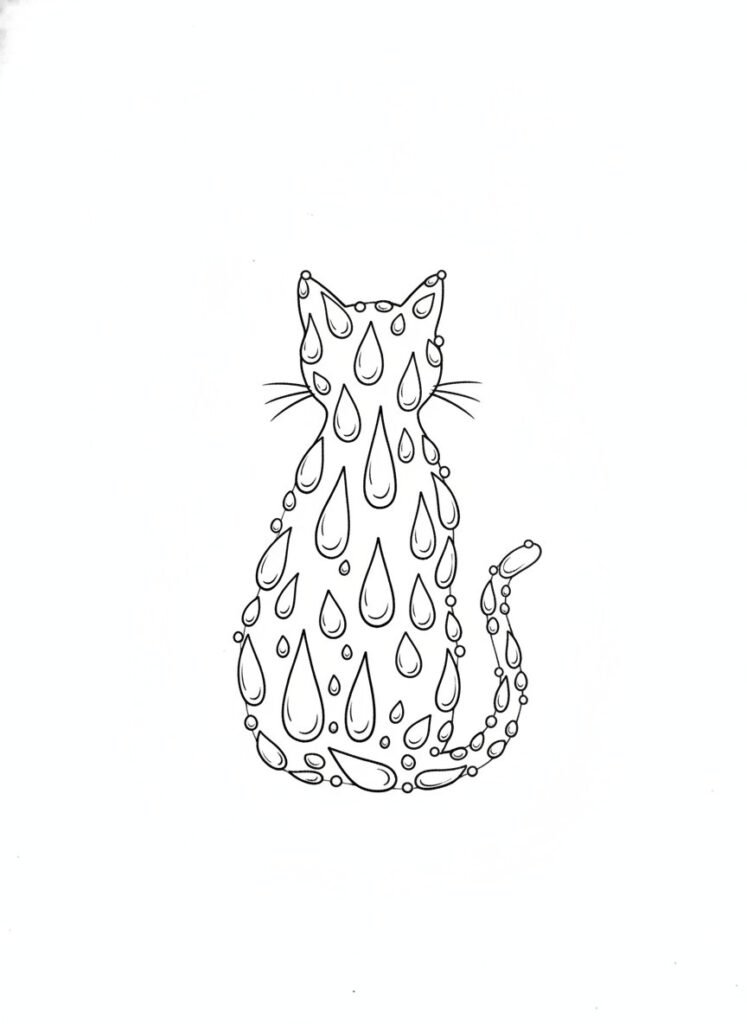 Droplet Cat Tattoo