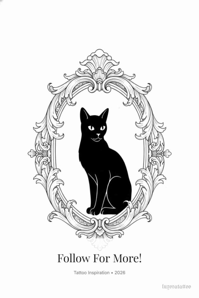 Baroque Cat Tattoo