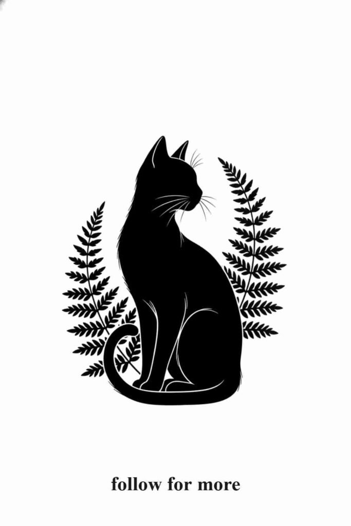 Fern Cat Tattoo