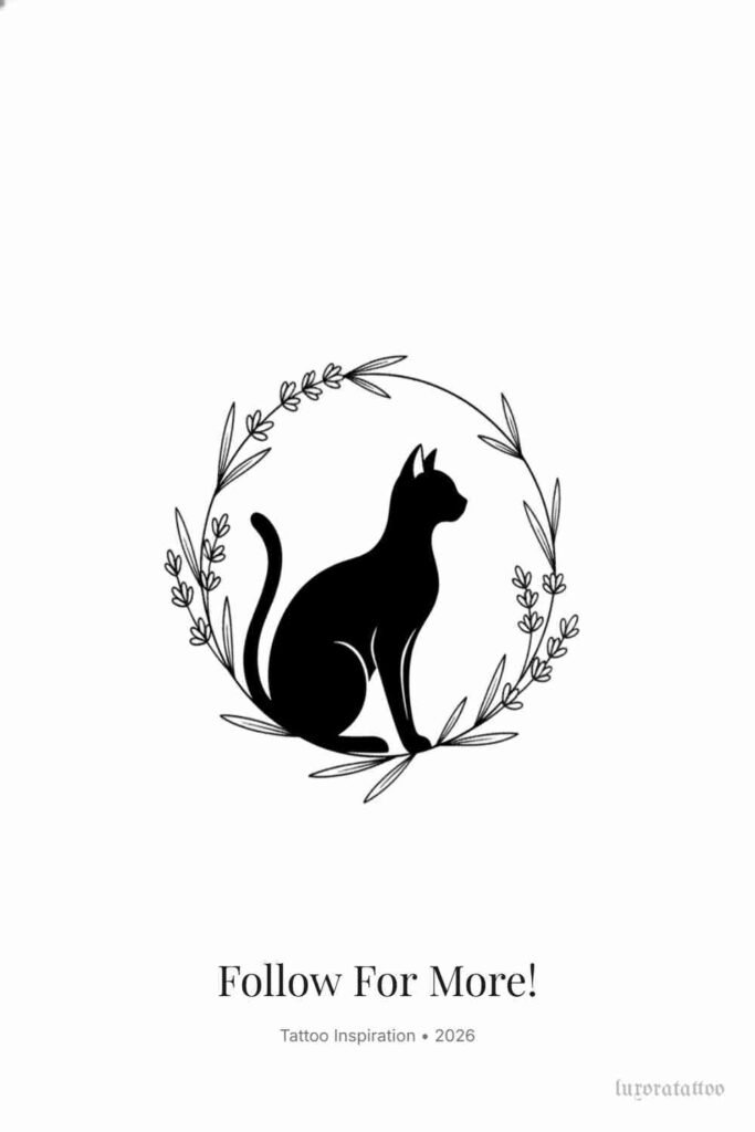 Lavender Cat Tattoo