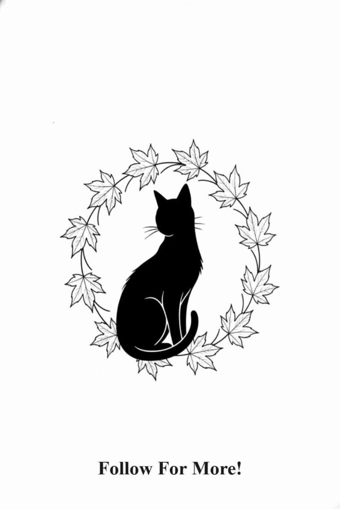 Maple Leaf Cat Tattoo