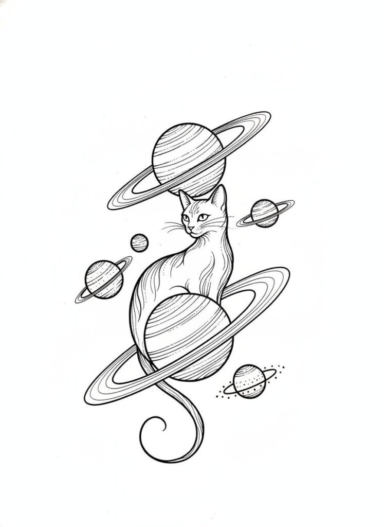 Orbit Cat Tattoo